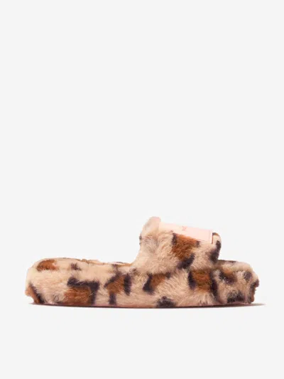 MARC JACOBS MARC JACOBS GIRLS FAUX FUR CHEETAH SLIDERS EU 35 UK 2.5 BEIGE BY CHILDSPLAY CLOTHING 