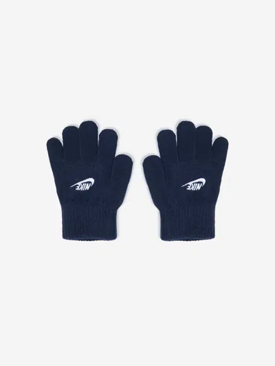 Nike Boys Futura Beanie Hat And Gloves Set In Blue