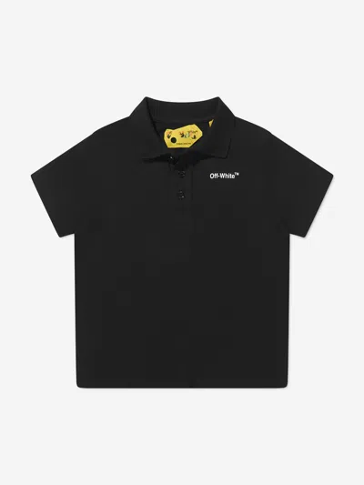 Off-white Boys Rubber Arrow Polo Shirt 10 Years Black By Childsplay Clothing In Black