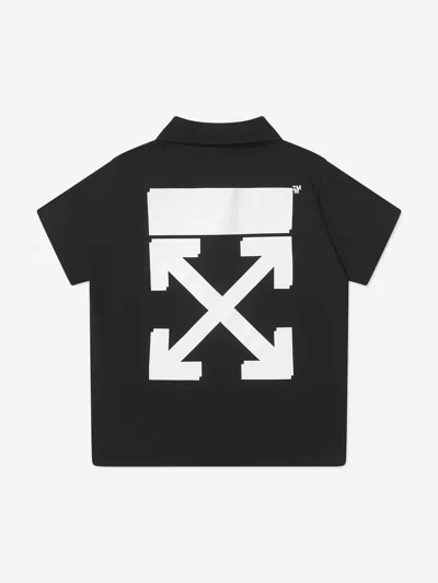 Off-white Boys Rubber Arrow Polo Shirt 10 Years Black By Childsplay Clothing In Black