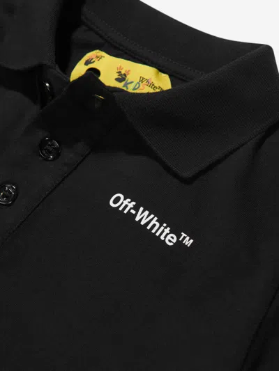 Off-white Boys Rubber Arrow Polo Shirt 10 Years Black By Childsplay Clothing In Black