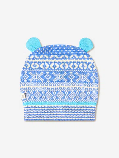 The Bonnie Mob Baby Boys Knitted Hat With Ears 0 - 6 Months Blue By Childsplay Clothing In Blue