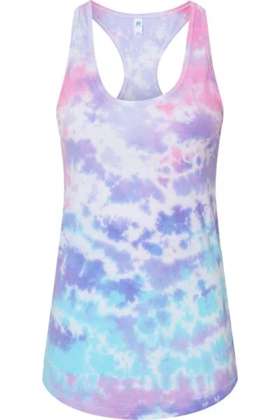 Colortone Tie-dyed Racerback Tank Top In Pink