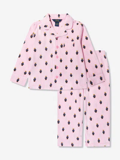 Polo Ralph Lauren Ralph Lauren Girls Bear Pyjama Set In Pink