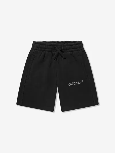 Shop Off-white Boys Bookish Bit Logo Sweat Shorts In Black