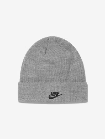 Nike Boys Futura Beanie Hat And Gloves Set In Grey