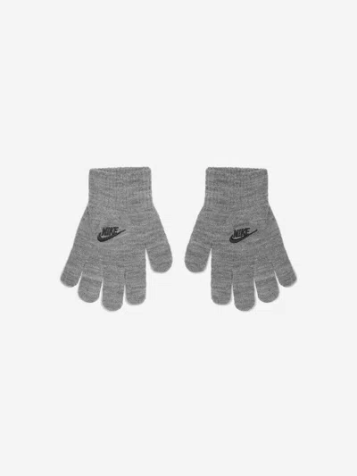 Nike Boys Futura Beanie Hat And Gloves Set In Grey