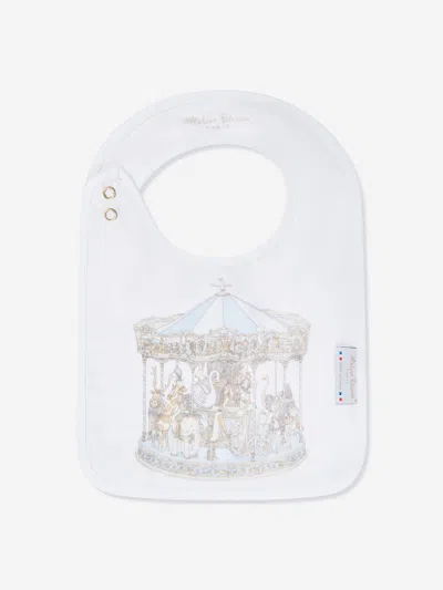 Atelier Choux Baby Boys Carousel Swaddle And Satin Bib Gift Set In Multicoloured