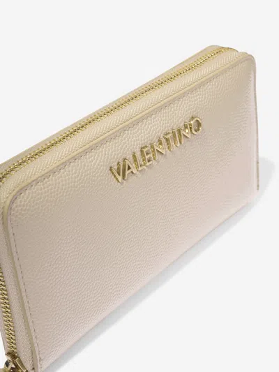 Valentino Girls Divina Zip Around Wallet In Beige