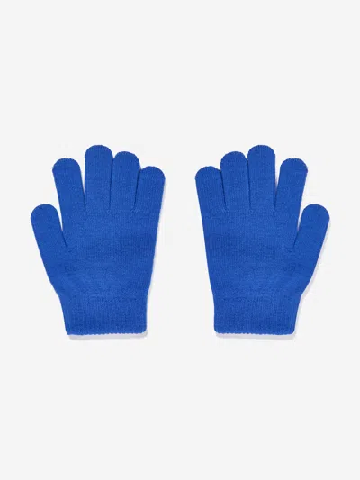 Nike Boys Swoosh Pom Beanie And Glove Set In Blue