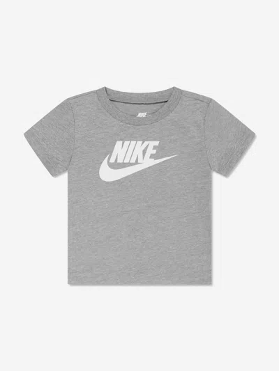 Nike Solid Color T-shirt And Shorts Set With Printed Logo In Grey
