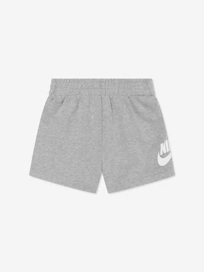 Nike Solid Color T-shirt And Shorts Set With Printed Logo In Grey