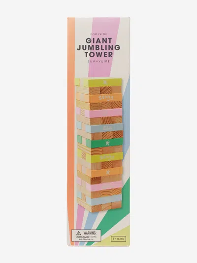 Sunnylife Kids Pool Side Giant Jumbling Tower In Multicoloured