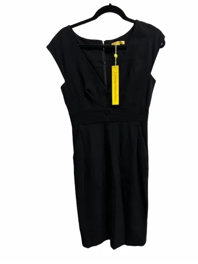 Catherine Malandrino Deep V Neck Dress In Black In Black