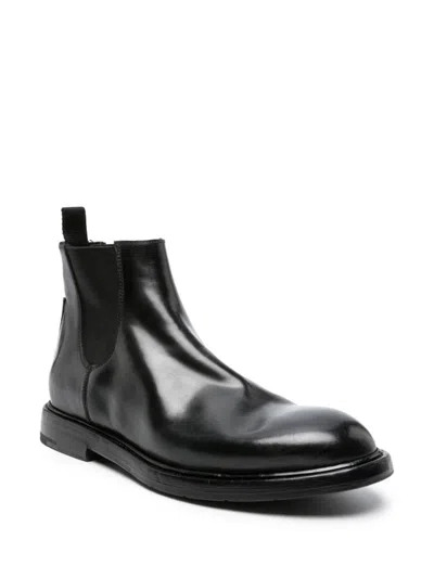 Premiata Leather Chelsea Boots In Black