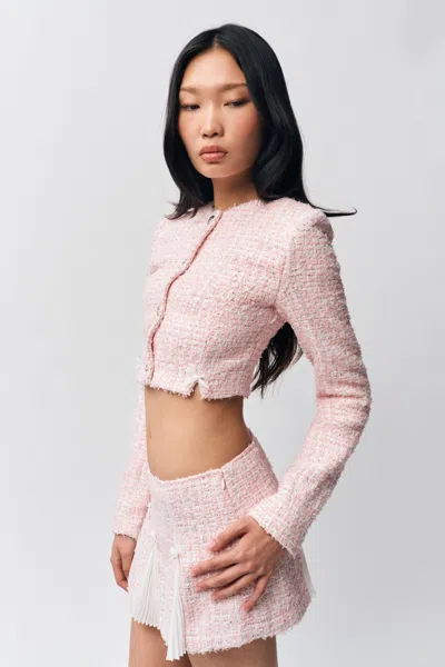 Danielle Guizio Ny Colette Jacket In Baby Pink