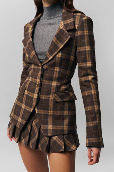 Danielle Guizio Ny Cooper Tartan Blazer In Multi