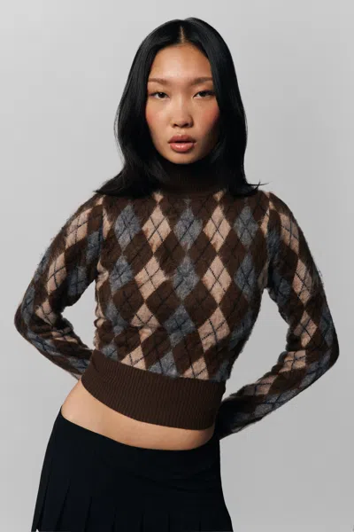 Danielle Guizio Ny Delia Sweater In Pine Argyle