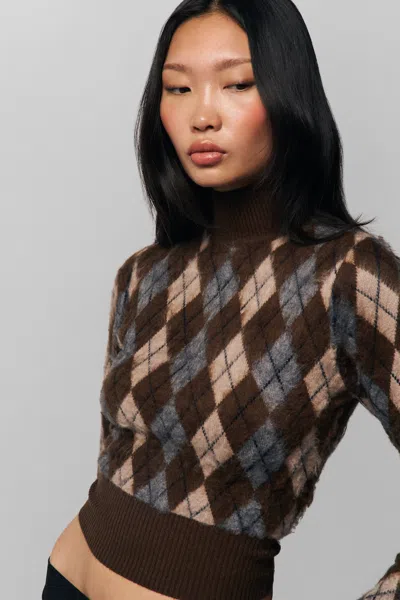 Danielle Guizio Ny Delia Sweater In Pine Argyle
