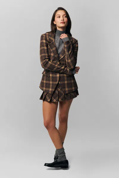 Danielle Guizio Ny Fairfield Tartan Skirt In Multi