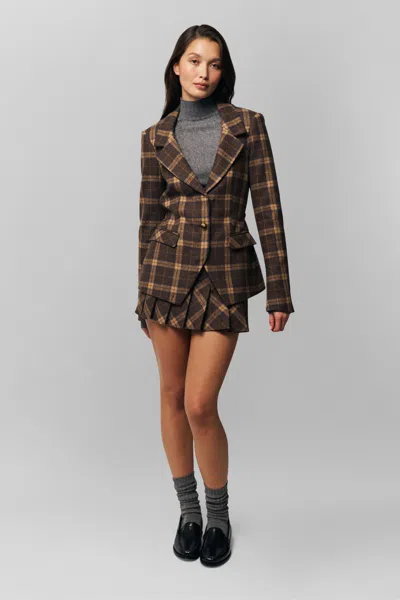 Danielle Guizio Ny Fairfield Tartan Skirt In Multi