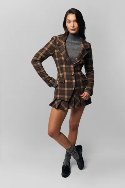Danielle Guizio Ny Fairfield Tartan Skirt In Multi