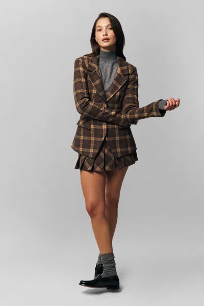 Danielle Guizio Ny Fairfield Tartan Skirt In Multi