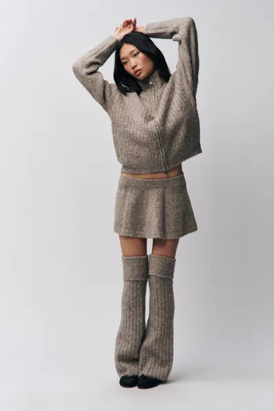 Danielle Guizio Ny Mila Zip Up In Heather Grey
