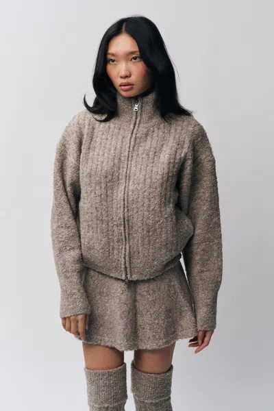Danielle Guizio Ny Mila Zip Up In Heather Grey