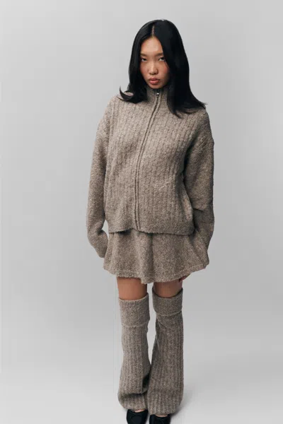 Danielle Guizio Ny Mila Zip Up In Heather Grey