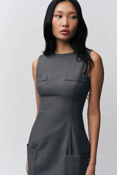 Danielle Guizio Ny Rowan Dress In Heather Grey
