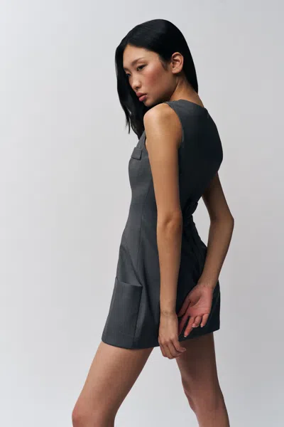 Danielle Guizio Ny Rowan Dress In Heather Grey