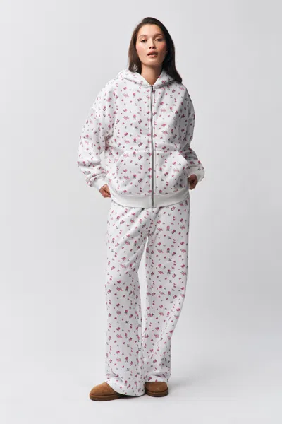 Danielle Guizio Ny Zip Up Hoodie In Sweet Floral