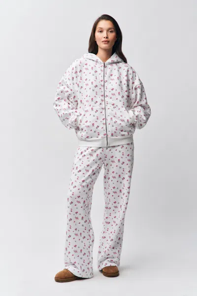 Danielle Guizio Ny Zip Up Hoodie In Sweet Floral