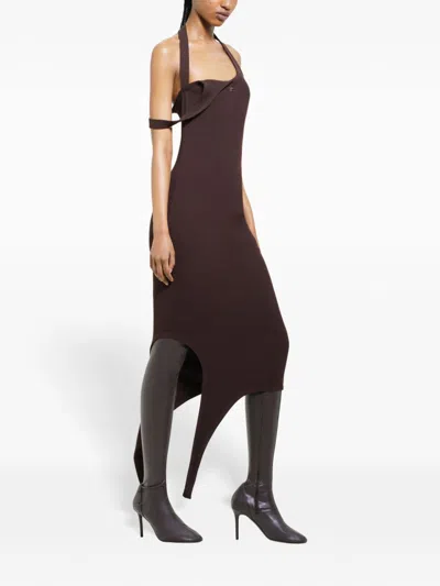 Courrèges Knit Dress In Brown