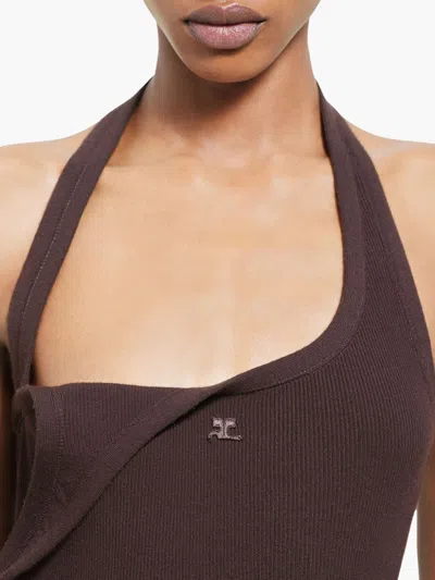 Courrèges Knit Dress In Brown