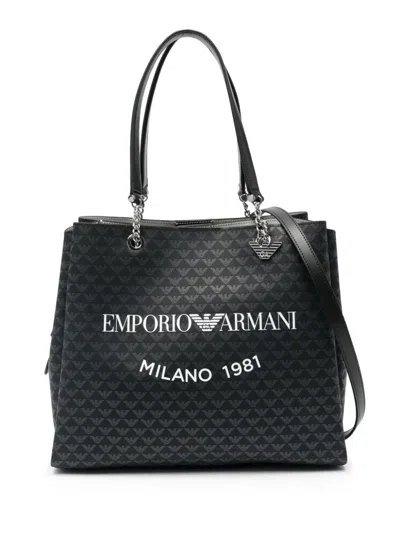 Shop Emporio Armani Logo Tote Bag