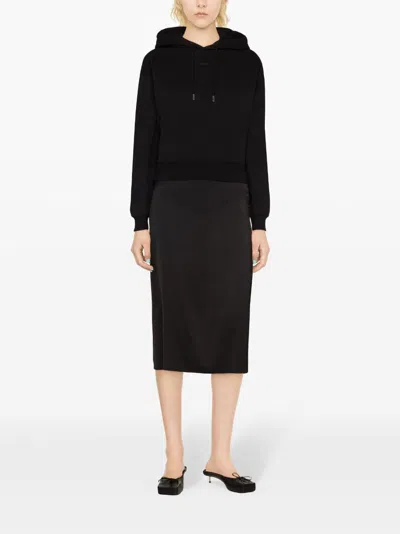Jacquemus Le Grosgrain Logo Cotton Fleece Crop Hoodie