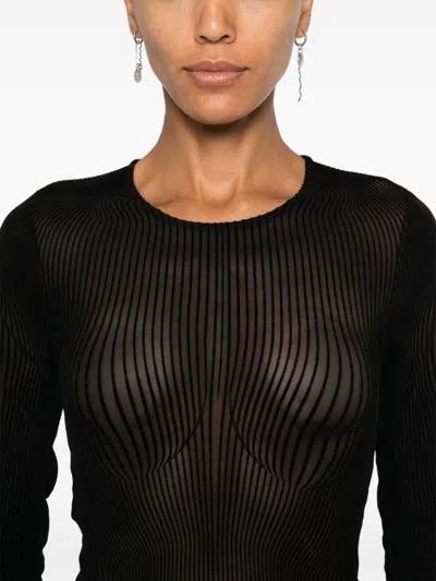 Jean Paul Gaultier Women Morphing Pinstripes Top