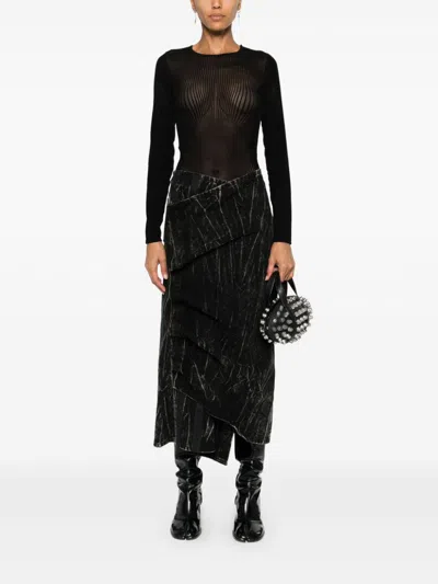 Jean Paul Gaultier Women Morphing Pinstripes Top