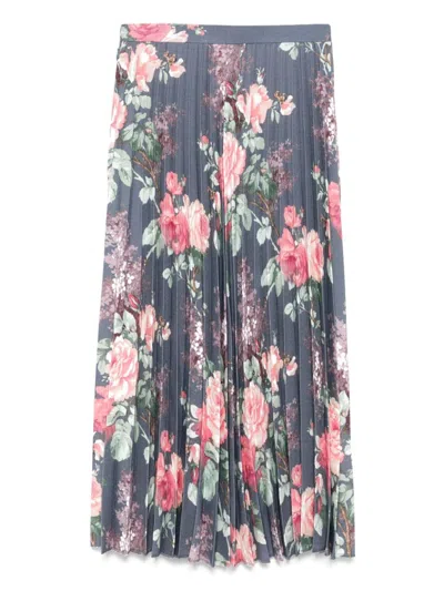 Junya Watanabe Printed Midi Skirt In Blue