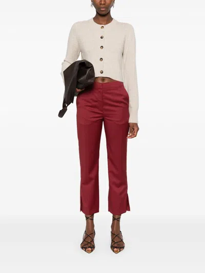 Loulou Studio Burgundy Sbiru Trousers In Red