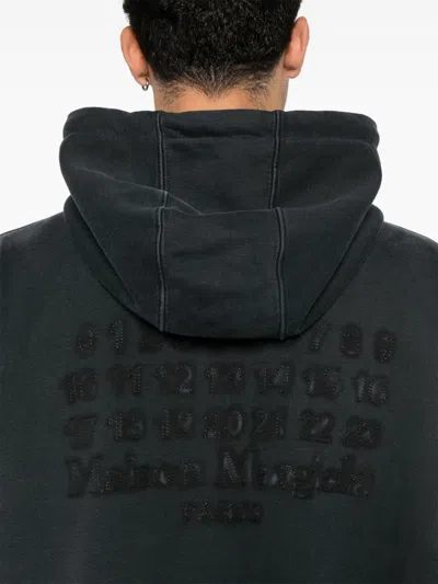 Shop Maison Margiela Logo Cotton Zipped Hoodie