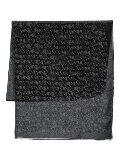 Shop Saint Laurent Allover Logo Scarf