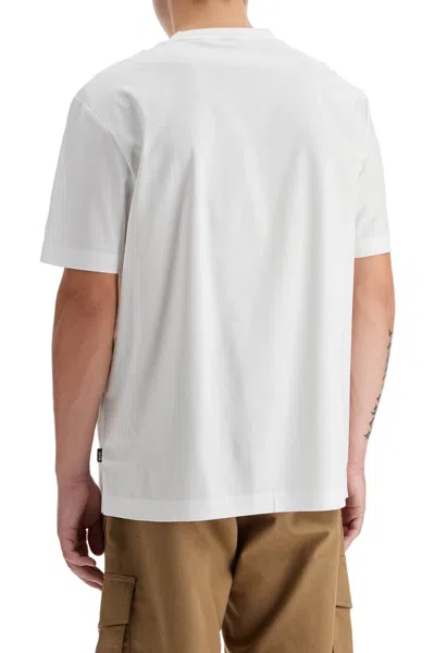 Hugo Boss White Regular-fit Monogram Print T-shirt In White