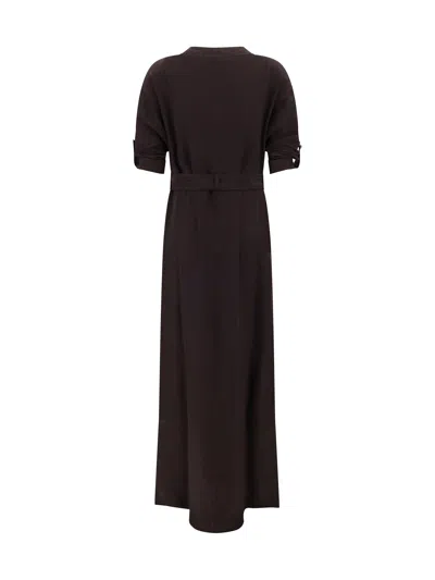 Tom Ford Whitney Chain Stripe Belted Satin Shirtdress In Multicolor
