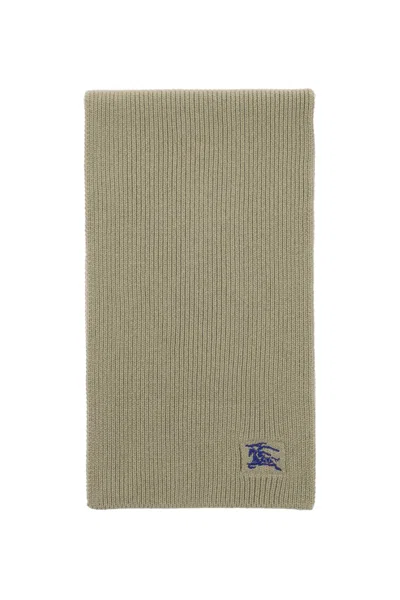 Burberry Ekd-embroidered Cashmere Scarf In Neutrals