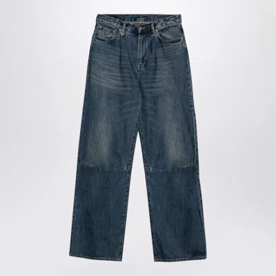 R13 Dawson Blue Wide Denim Jeans In Blue