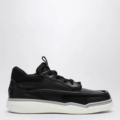 Valentino Garavani Hybrid Rainboot Leather Sneakers With Signature Branding In Black