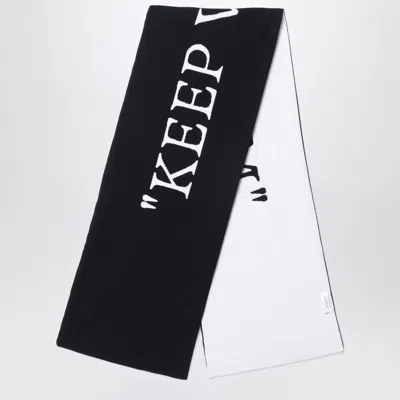 Off-white Off White™ Keep Warm Black/white Wool Scarf In Black